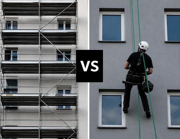 Trabajos verticales vs. andamio: ventajas reales para tu proyecto